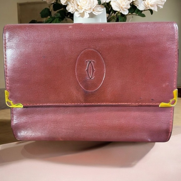 Cartier Handbags - Cartier Trifold Snap Button Wallet with Kiss-Lock